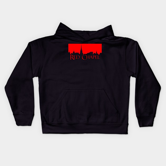 Red Chapel (Red Silhouette) Kids Hoodie by Dave